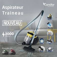 ASPIRATEUR TRAINEAU 2000W NOIR/JAUNE
