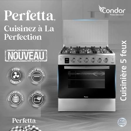 CUISINIERE PERFETTA CONDOR 80CM 5FX -W/FULL INOX